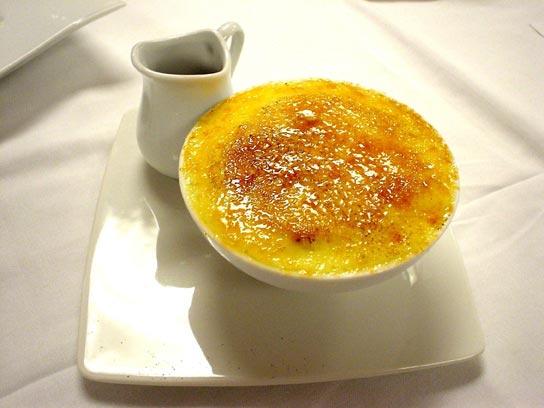 Eggnog Creme Brulee with Cranberry Orange Compote and Irish Sauce
