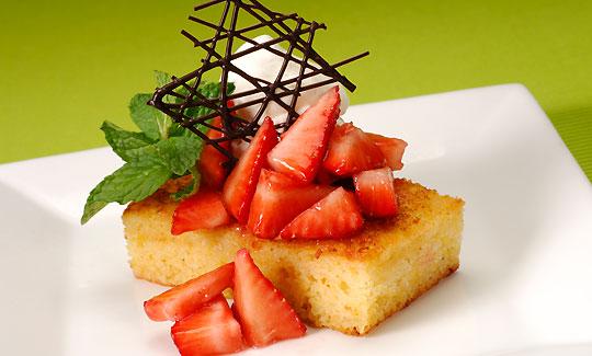 Strawberry Shortcake with Lemon Cornbread