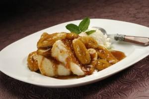 Bananas Foster Angel Food Cake