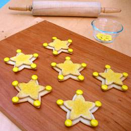 Woody Sheriff Badge Cookies