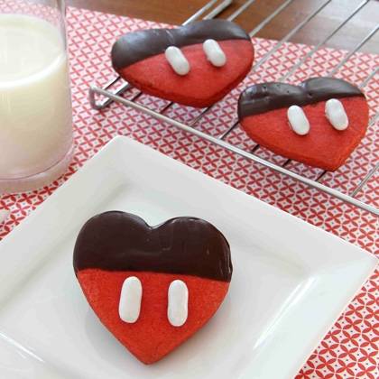 Mickeys Chocolate Dipped Valentines Cookies