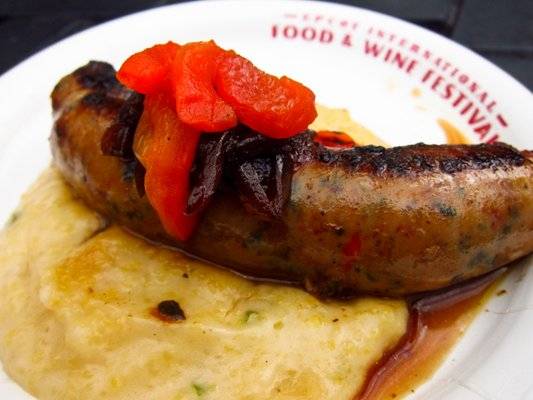 Spicy Sausage With Creamy Sweet Corn Polenta