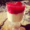 Rice Cream With Strawberry Sauce