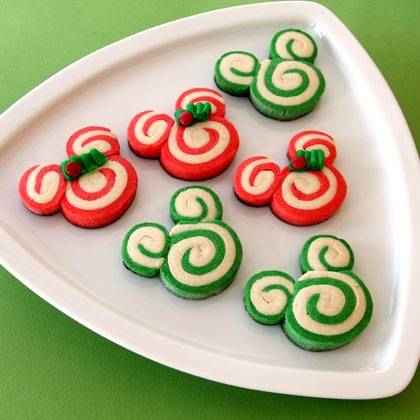 Mickey and Minnie Peppermint Swirl Cookies