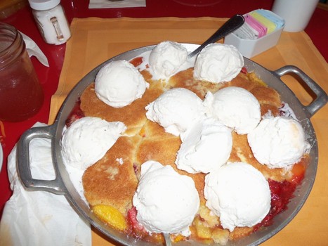 Peach And Strawberry Cobbler