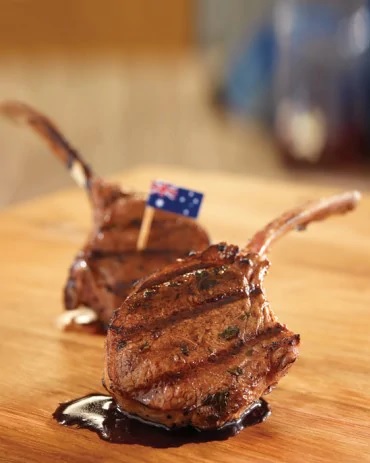 grilled lambchops with shiraz reduction